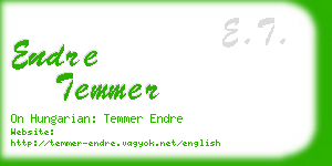 endre temmer business card